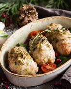 Мясные рулетики с сыром и зеленью