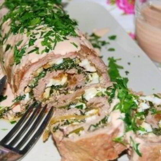 Рецепт рулет из фарша с грибами