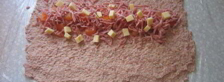 рулет из фарша с помидорами. Шаг 6