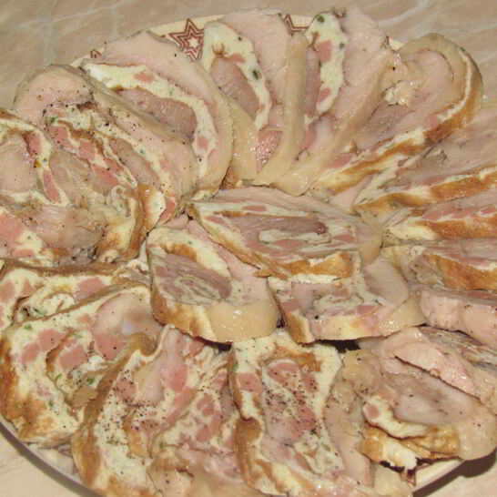 Рецепт рулет из фаршированной курицы