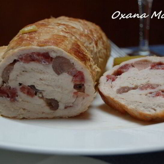 Рецепт рулет из индейки с салями