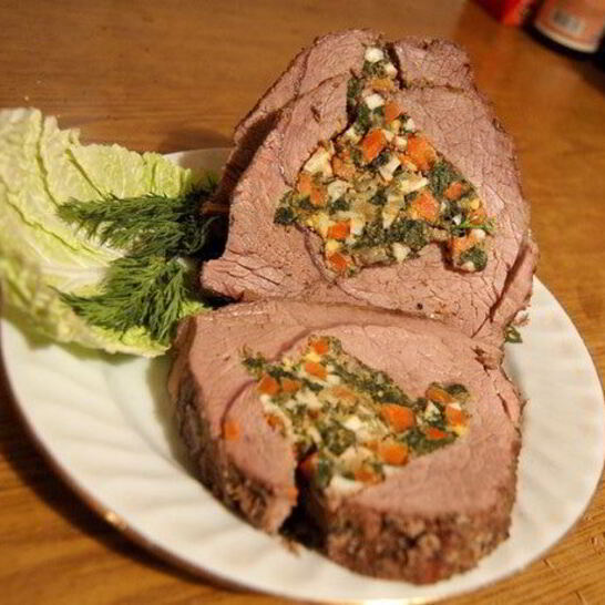 Рецепт рулет из телятины, фаршированный шпинатом