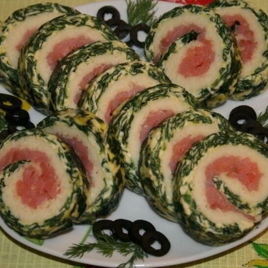 Рецепт рулет со шпинатом