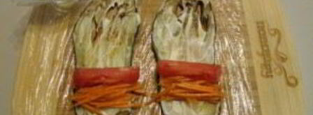 рулетики из баклажанов с корейской морковкой. Шаг 5