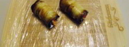 рулетики из баклажанов с корейской морковкой. Шаг 6