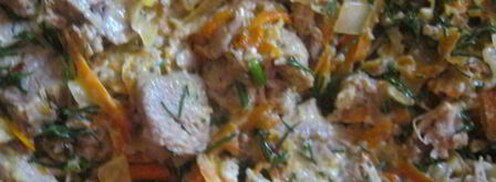 рулетики из баклажанов с отварной телятиной. Шаг 5