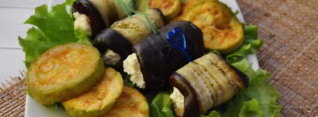 рулетики из баклажанов с творогом и сыром. Шаг 7