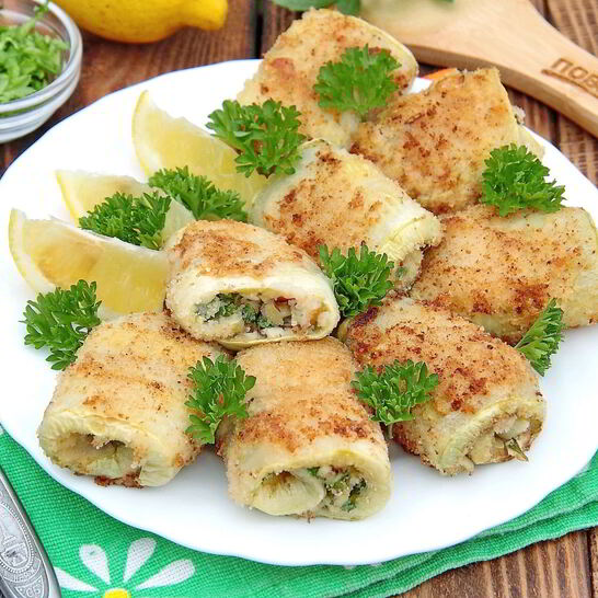 Рецепт рулетики из молодых кабачков