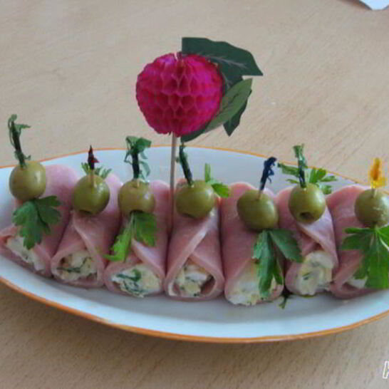 Рецепт рулетики ветчинные