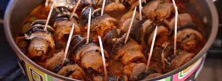 рулеты из хека на овощной подушке. Шаг 8