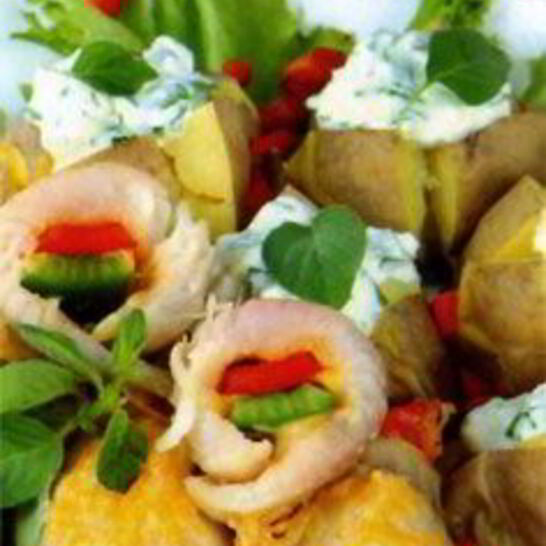 Рецепт рыбные рулетики с запеченной картошкой