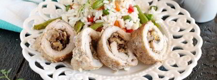 свиные рулетики с грибами. Шаг 11