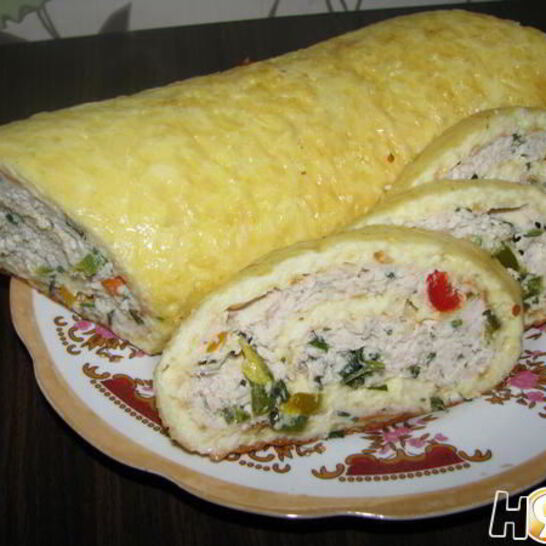 Рецепт сырно-куриный рулет