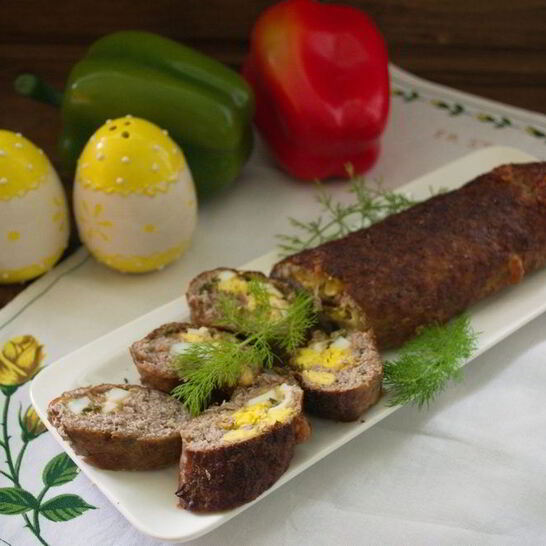 Рецепт сырно-мясной рулет
