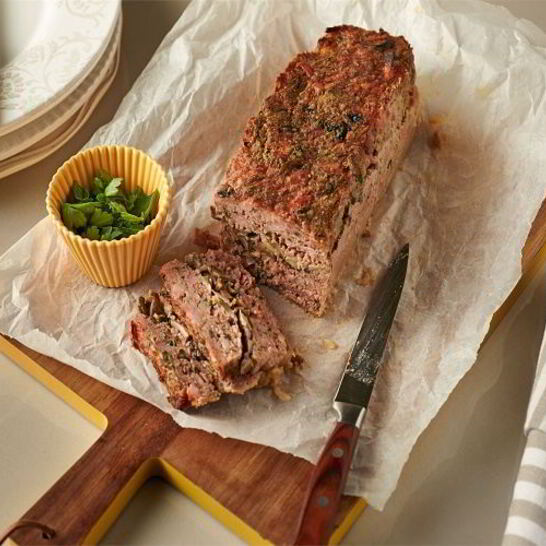 Рецепт сытный мясной рулет с грибами