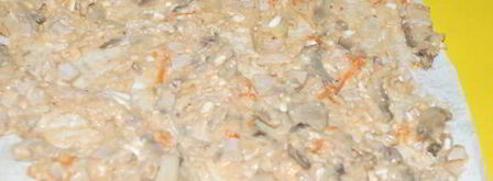 теплые рулетики с мясом и грибами. Шаг 3