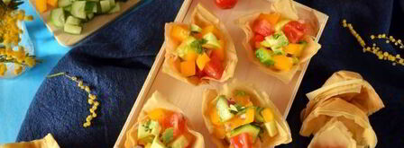 тарталетки из теста фило с салатом. Шаг 13