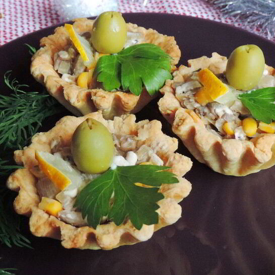 Рецепт тарталетки с грибами