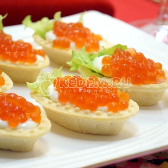 Рецепт тарталетки с икрой