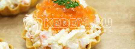 тарталетки с крабовыми палочками. Шаг 5