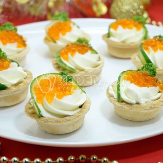 Рецепт тарталетки с красной икрой праздничные