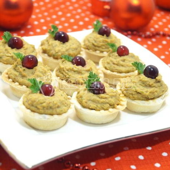 Рецепт тарталетки с паштетом из фасоли