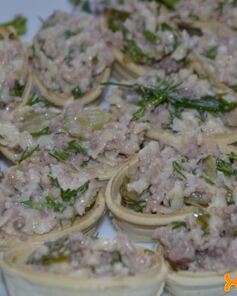 Тарталетки с печенью трески