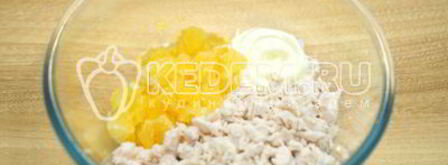 тарталетки с салатом мандариновый рай. Шаг 4