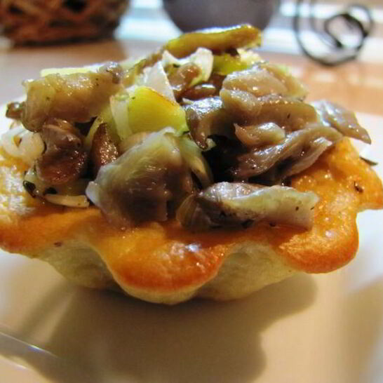 Рецепт тарталетки сырные с грибами