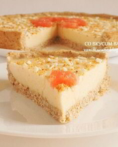 Миндальный тарт с грейпфрутовым кремом, белым шоколадом и маскарпоне