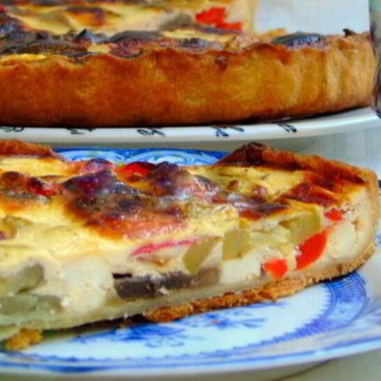 Рецепт сметанный тарт с овощами и фетой