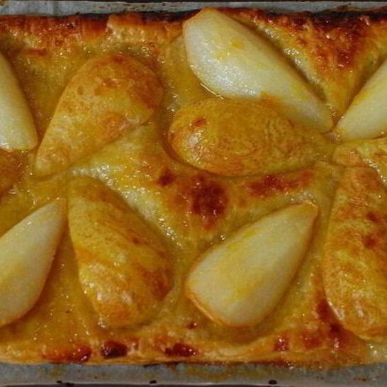 Рецепт тарт с грушами в абрикосовой глазури