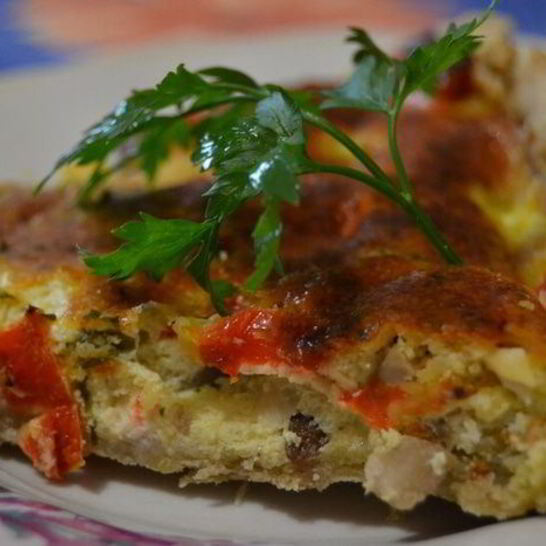 Рецепт тарт с курицей, грибами и сладким перцем