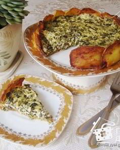 Творожный тарт с зеленью в картофельной корочке