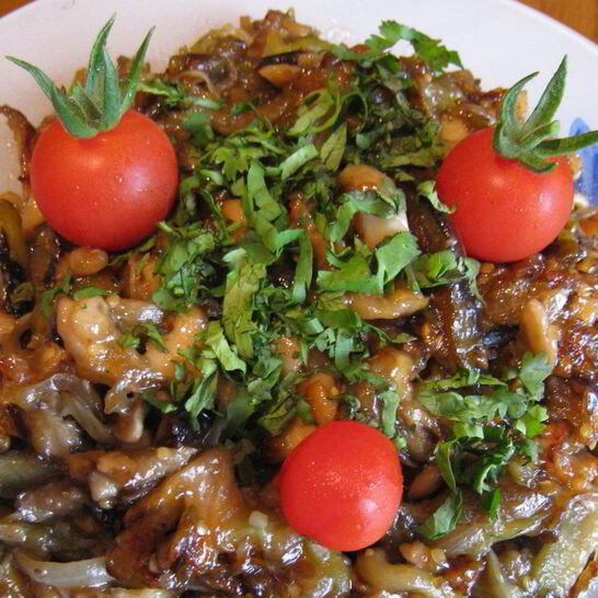 Рецепт вешенки с баклажанами