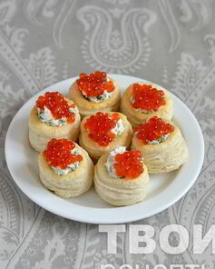 Волованы с красной икрой