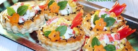 волованы с салатом из крабовых палочек. Шаг 10