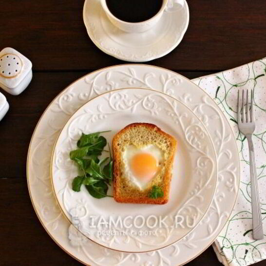 Рецепт яичница в хлебе