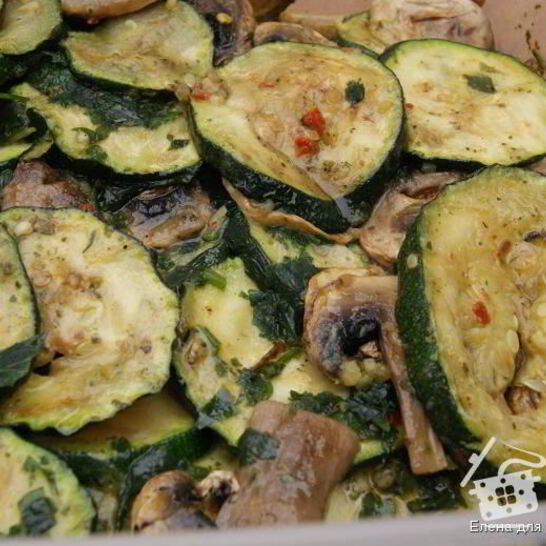 Рецепт закуска грибы & цуккини