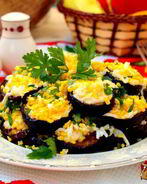 Закуска из баклажанов с яйцом