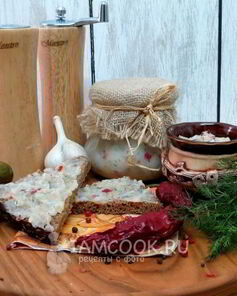 Закуска из сала с чесноком