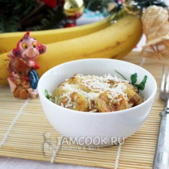 Рецепт жареные бананы с сыром